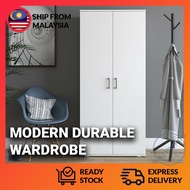 Wardrobe Cloth Storage Cabinet 2 Door Durable Almari Baju Almari Pakaian Furniture Home Living Bedro