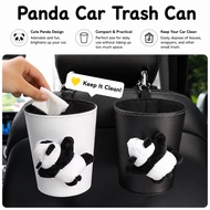Hanging Cute Panda Car Trash Bin Multifunctional Waste Storage Bucket For Car Interior Desktop Use