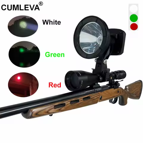 Rechargeable 125mm 25W 2000LM LED Scope Rifle Gun Mounted Spotlight Scope Light 4.4Ah Lithium Spot B