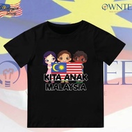 MERDEKA Tshirt Saya Anak Malaysia Kids Tshirt 100_ Cotton Round Neck Short Sleeve Unisex READY STOCK