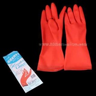 雙一牌: 3對 絨裡 家用 紅色 膠手套 防滑 防水 清潔 洗碗 園藝 latex gloves