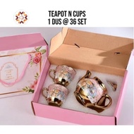 [LW] Set Cangkir Teko/ Teapot 3 IN 1 Keramik/ Teapot N Cups Europa Classic Style