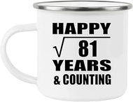 Designsify Gifts, Happy 9th Anniversary Square Root of 81 Years & Counting, 12oz Camping Mug Stainle