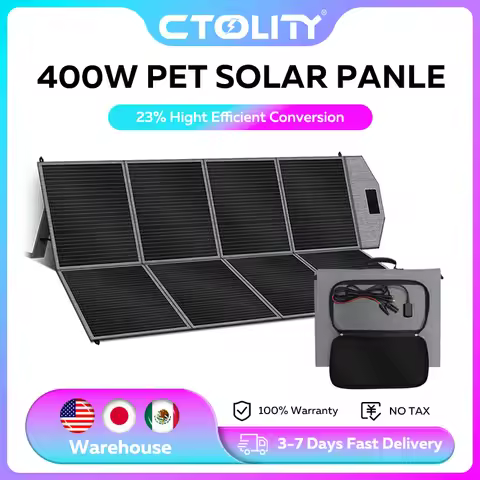 CTOLITY EVA 400W Foldable Solar Panels 23% Efficiency 41V 9.8A Portable Folding Bag Outdoor Power Su