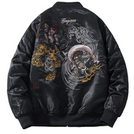 Streetwear Bomber Jackets Windbreaker Techwear ghost embroidery pattern Clothes Flight Jacket for Me
