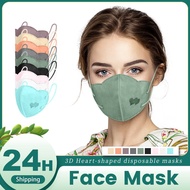 Colorful 50PCS Heart Shaped KN95 Face Mask for Adult CE Approved Morandi Colored Adult Masks Facial Mask