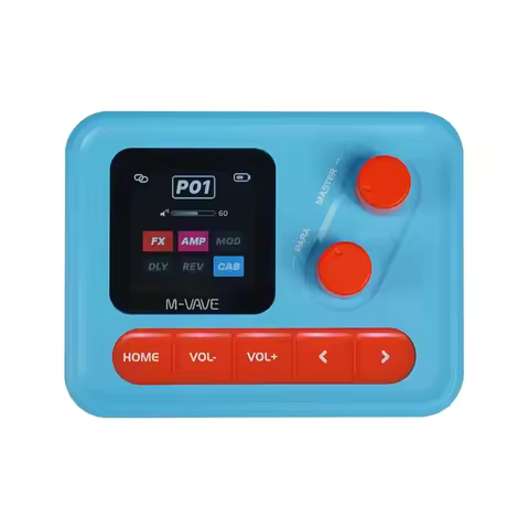 M-VAVE POCKET AMP Mini Guitar Bass Amp 1.54" LCD Color Screen 1450mAh APP Control Multi-Function Des