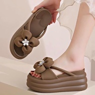 BM FLOWER SLIPPERS 4 PETALS 7CM GENUINE LEATHER XXQ TT VV SELIPAR FASHION WANITA