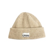 Ganni knitted cap -- wool BEG mens Direct from Japan Secondhand