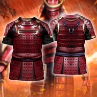 Children 3D Printing Samurai Armor T Shirt 2026 Boys Clothes Fashion Summer Kid Oversize Casual T-sh