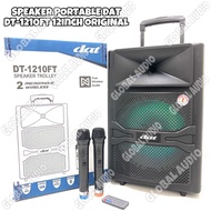 Speaker Portable Wireless DAT DT 1210 FT & DAT DT 1210 FTX2 Original Bluetooth 12 inch Free 2 Mic Wi