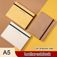 (Can Engrave Logo) A5 premium student subject notebook with strap closure, thickened business journa