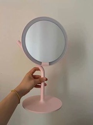 Amiro LED3段光粉紅色高清化妝鏡連放大鏡