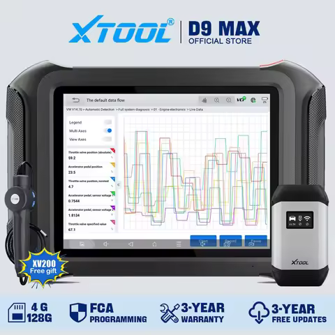 2025 XTOOL D9 MAX Bluetooth Diagnostic Tools J2534 ECU Programmer Pre-Scan Post-Scan FCA Autoauth PK