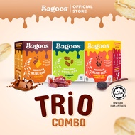 Bagoos TRIO Oat Milk Drink - Chocolate (35g x 12s) + Chia Seed (35g x 12s) + Kurma (30g x 12s)