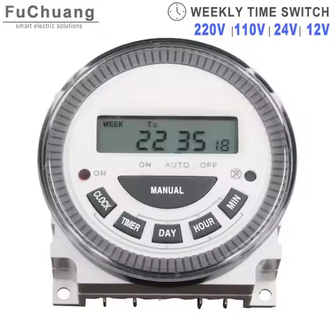 Weekly 7 days Programmable Timer Switch CN304 1NO 1NO+1NC 12V 24V 110V 220V Digital LCD Power Timer 