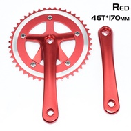 ชุดจานหน้าจักรยานแขนข้อเหวี่ยงจักรยานความเร็วเดียวระบบ Cnc จานจักรยานฟิกซ์เกียร์อัลลอยด์44T 46T * 17