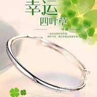 In stock】bracelet Gift 纯银手镯 首饰镀纯银手镯s999银镯满天星不掉色老年人龙凤手镯女款小众      现货  8/13