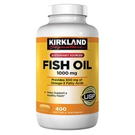 Kirkland Signature Natural Fish Oil 1000 mg with 300 mg Omega-3 - 400 ct (Pack of 2)