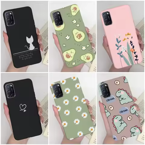 For oppo A52 A72 A92 Case Cartoon Silicone Coque Heart Painted Cover For Oppo A72 A52 A 52 A 72 A 92