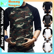 Baju Askar Tshirt Baju Raglan Army Celoreng Askar 3/4 Sleeve Tshirt Baju Raglan Askar Celoreng