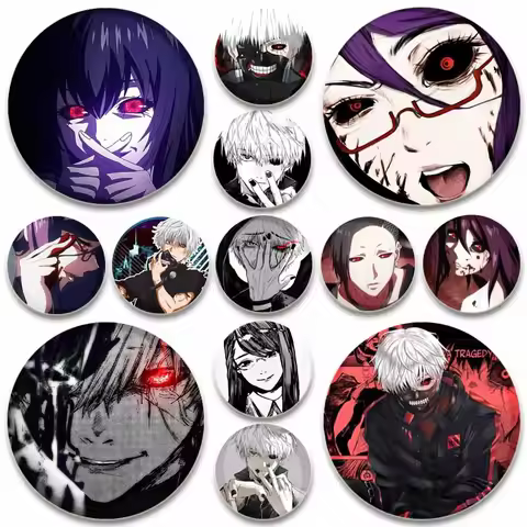 Tokyo Ghoul Anime Button Pins Round Creative Brooches for Backpack Accessories Gifts Kaneki Ken Juzo