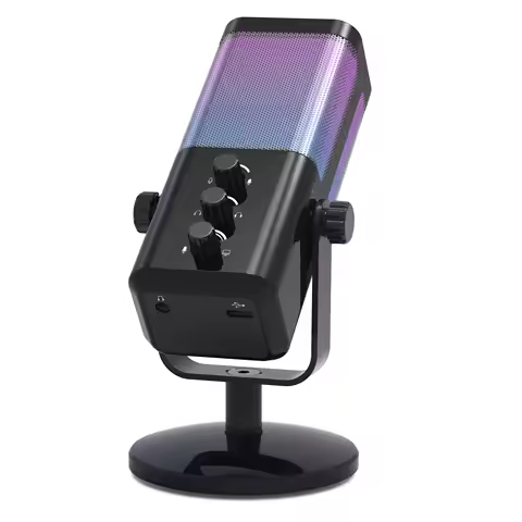 USBDynamic Microphone with Touch Mute Button,Headphone jack,I/O Controls,for PC PS5/4 mixer,Gaming M