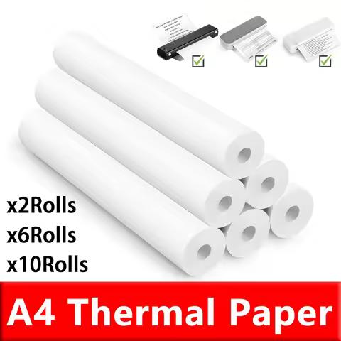 A4 Thermal Paper 2/6/10 Rolls A4 Quick-dry Thermal Paper For A4 Wireless Bluetooth Portable Printer 