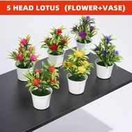 5 Head Lotus flower Artificial flower for decoration Potted plants table decorative Fake flower