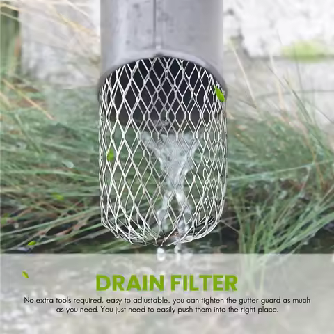 6 Pack Gutter Guard 3 Inch Expandable Aluminium Filter Strainer Gutter Downspout Guard For Stopping 