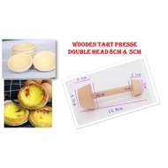 Penekan Kuih Tart Kayu Acuan Kayu Tart Penekan WOODEN TART PRESSE DOUBLE HEAD 8CM & 5CM TART PRESS E