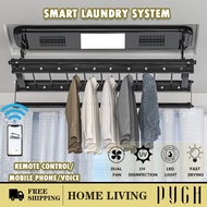 PYGH Automated Laundry Rack Tuya-app Control Ceiling Clothes Drying Rack 5 Years Warranty Smart Laundry System With Standard Installation d311