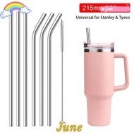 JUNE1 1Pcs Cup Straw, Drinking 6mm 8mm Stainless Steel Straws, Straight Bent Silver Reusable Replacement Straw for  30oz 40oz Tyeso Cup