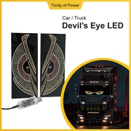 [Plug and Play] 2PCS LED Devil Eye Dynamic Warning Light Anti Tailgate Car Truck Lorry Bus Devil Eye