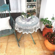 Table Cloth70-120cm Round American Chinese Style Handmade Small Round Table Woven Cotton Lace Countr