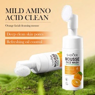 SADOER Orange VC Amino Acid Mousse Face Wash Built-in Brush Foaming Cleanser