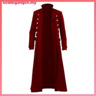 Vintage Medieval Costumes Steampunk Gothic Black Long Jacket Coat Vampire Cosplay Pirate Halloween O