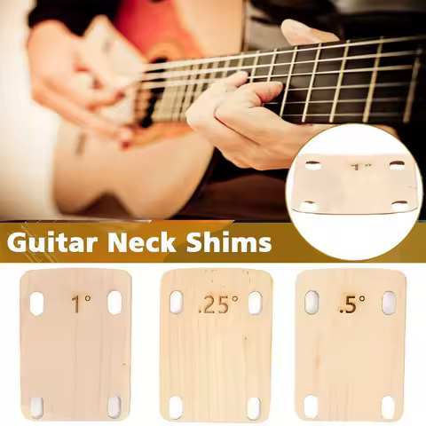 3PCS Guitar Neck Spacers Wooden Guitar Neck Spacers Bottom Protective Spacers 0.25 0.5 and 1 Degree 