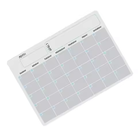 1Set Magnetic Fridge Calendar Planner Erasable Week Month Planning Board for Meal Schedule Food Jour