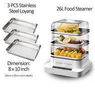Ringgit Shop Electric Food Steamer 3 Tier Transparent Cover (26L)