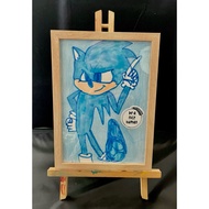Sonic Hand Drawing B5 Size (Included Frame & Positive Sticker)
