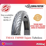 TAYAR TMAX TUBELESS TYRE TM900 TAJAM 70/90-17, 80/90-17