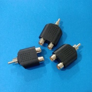 1 Set 1 Rca Plug To 2 Rca  Socket adaptor astro