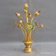 Decorative Crafts Ornaments Southeast Asian Ornaments Gold Foil Decoration Desktop Wood Carving Lotu