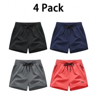4 ชิ้น กางเกงขาสั้นผู้หญิงสำหรับใส่กลางแจ้ง, กางเกงวิ่งกีฬาและฟิตเนส กางเกงวอร์มขาสั้น, ฤดูร้อน