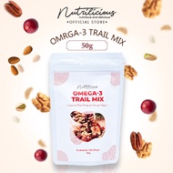 NUTRILICIOUS Omega 3 Trail Mix Nuts Mixed Nuts and dried fruits 500g - Healthy Snacks for Diet Snack
