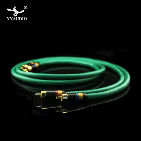 YYAUDIO 2328 Hifi Silver-plated 2RCA Cable High Quality 6N OFC HIFI RCA Male to Male Audio Cable
