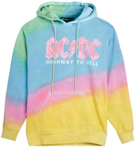AC/DC Women's Sweatshirt - Vintage Tie Dye Boyfriend Hoodie Sweatshirt - Retro Hard Rock Concert Swe