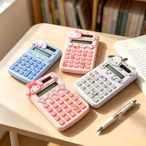 Kawaii Mini Digital Calculator Cute Cartoon Decorative Stickers Multi Color Portable Pocket Calculat