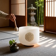 Hye-eun Gold Life Flower 432hz/440hz CDEFGAB Note Quartz Crystal Singing Bowl